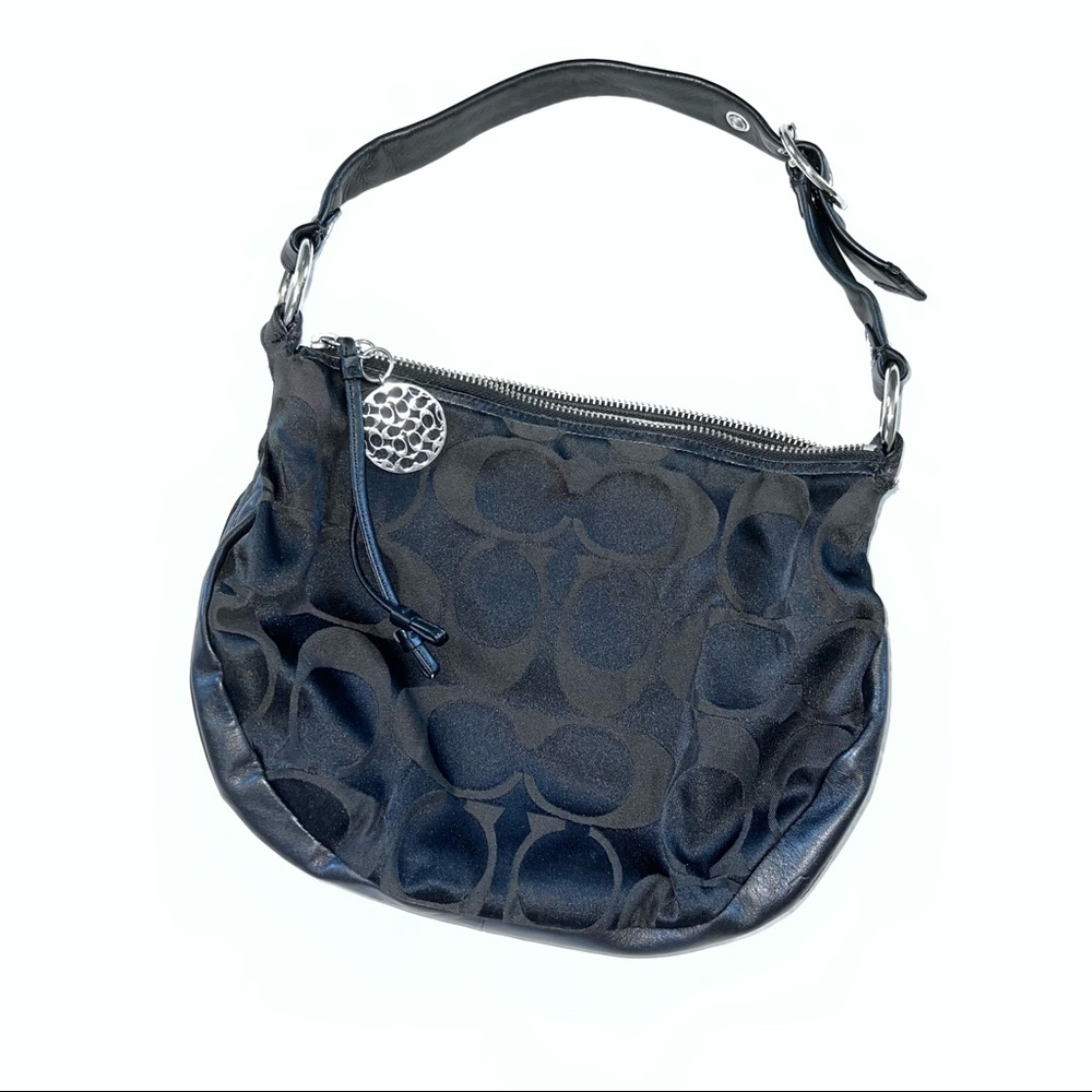 Vintage black mini bag / coach monogram purse